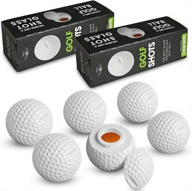 6er Pack Golfball-Schnapsgläser von Houspace in Weiß und Grau, Set mit 44 ml (1,5 Unzen) pro Glas - Bild 1