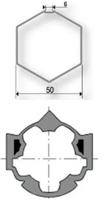 Somfy Adapter SW50 Sechskantwelle für 50mm Motoren in Schwarz - Bild 1