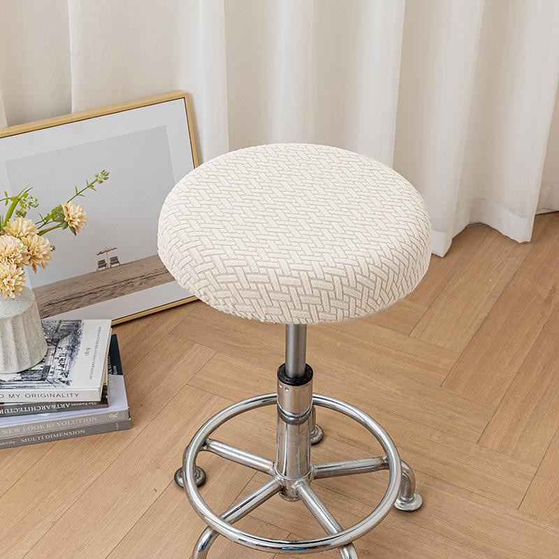 Runder Hockerbezug von Yiran Furniture aus Polyester, waschbar und rutschfest, für Friseurstühle und Barhocker, Durchmesser: 30 cm - Bild 1