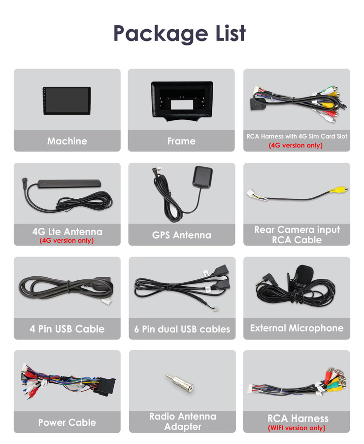 OSSURET Android 14 Autoradio für Ford KA 2008 bis 2014 mit 8-Kern Prozessor, Multimedia-Player inklusive Carplay, Android Auto, GPS und 360 Kamera Unterstützung, Schwarz - Bild 3