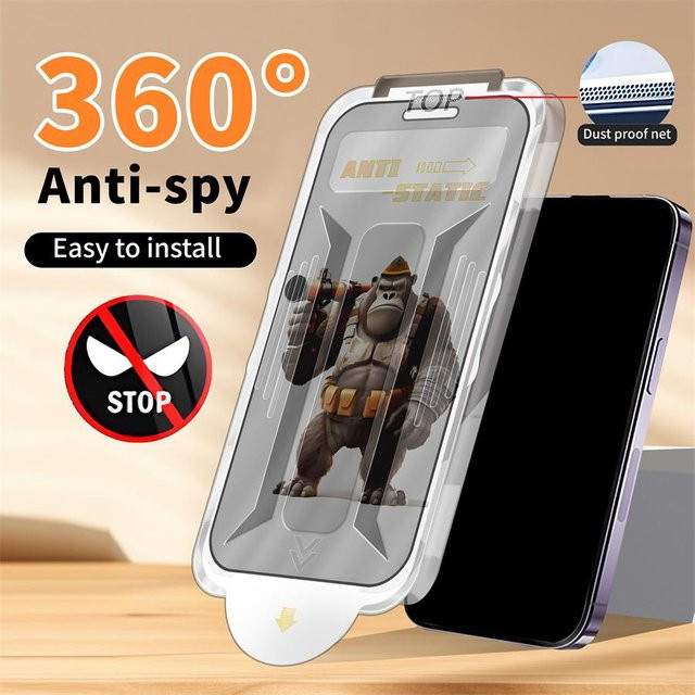 Darui 3C Accessories Mattes Sichtschutz-Displayglas mit 360 Grad Sichtschutz für iPhone 17 16 15 14 13 12 Pro Max Plus in Transparent - Bild 1