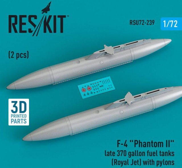 ResKit Models F-4 Phantom II late 370 gallon fuel tanks with pylons, 2-teiliges Set - Bild 1