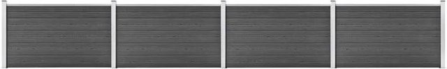 vidaXL Zaunelement Set WPC in Schwarz, B/H: 699 x 105 cm - Bild 1