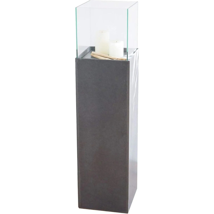 Vivanno Windlichtsäule Candela aus Fiberzement in Anthrazit, B/T/H: 25 x 25 x 100 cm - Bild 2
