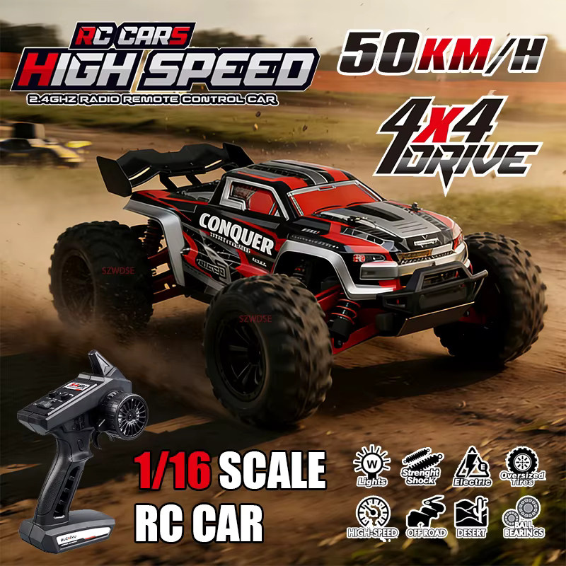 WLtoys 4x4 Hochgeschwindigkeits-Ferngesteuertes Rennauto, Monstertruck, 1:16, mit LED - Bild 2