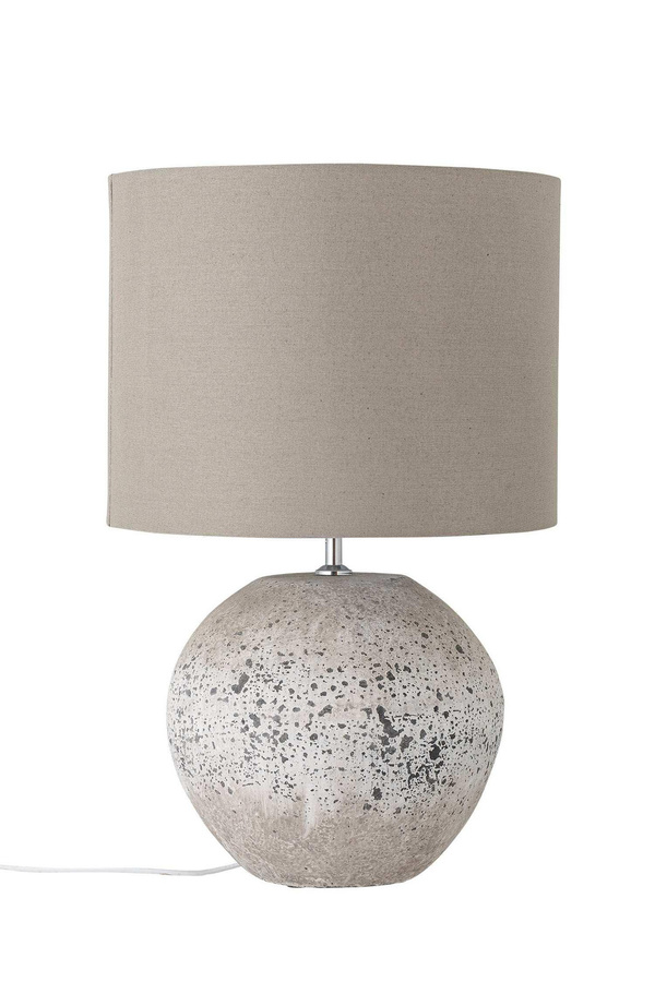 Bloomingville Tischlampe Isedora aus Keramik in Beige mit Leinenlampenschirm, Höhe: 59,5 cm - Bild 1
