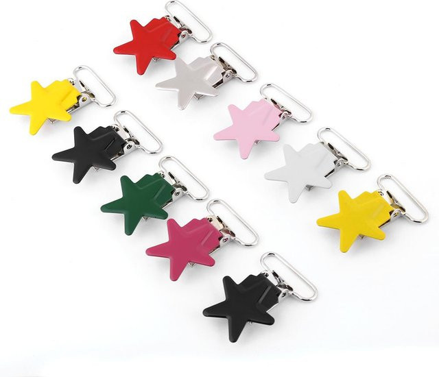 GoolRC 10 Stück Runde Schnullerbandhalter Clips aus Metall in Multicolour als DIY Bastelzubehör - Bild 1