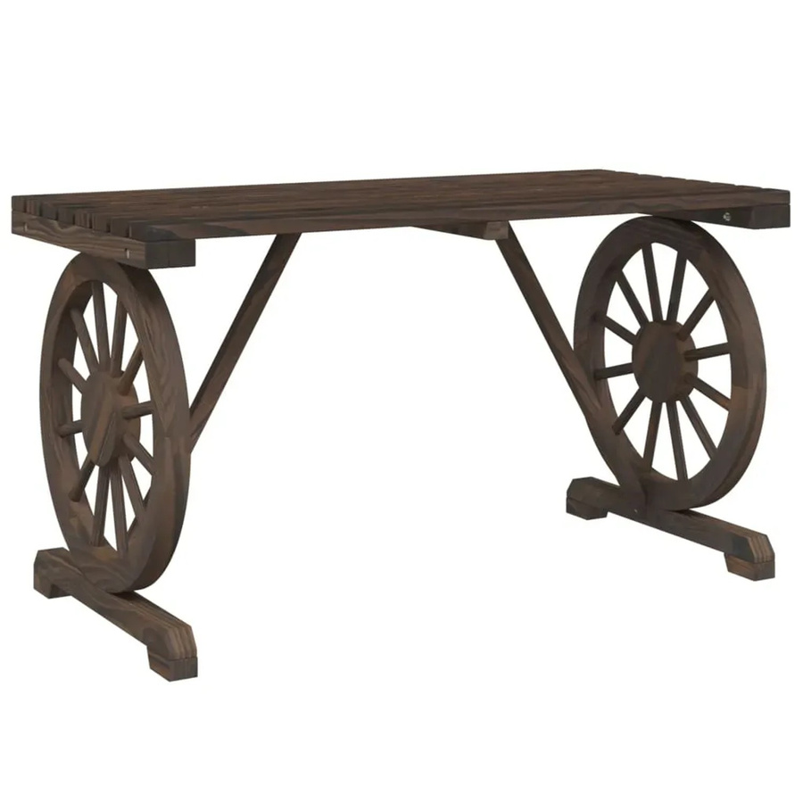 vidaXL Gartentisch aus Massivholz Tanne in Braun, rustikaler rechteckiger Tisch für Garten, Terrasse oder Innenhof, B/T/H: 115 x 55 x 65 cm - Bild 2