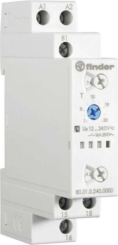 Finder Multifunktions-Zeitrelais 80.01.0.240.0000 mit 1 Wechsler, 16 A, 12 - 240 V DC/AC - Bild 2