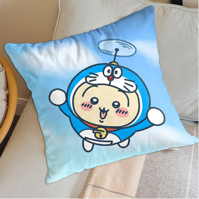 MINISO Chiikawa Weihnachtskissenbezug, quadratisch, Blau, B/T/H: 30 x 30 x 1 cm - Bild 1