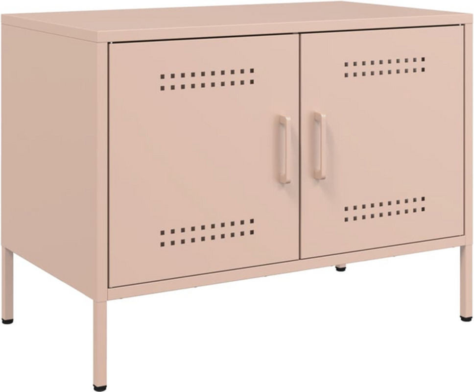 Vidaxl TV-Möbel aus Stahl in Rosa im Industrial Design, B/T/H: 68 x 39 x 50,5 cm - Bild 1