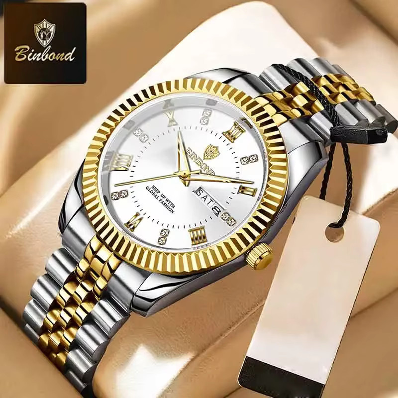 BINBOND Armbanduhr Quarz, Edelstahl, Silber, Herren - Bild 6