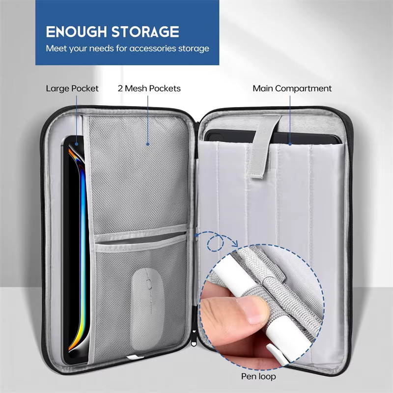 Wasserdichte und stoßfeste Laptop-Hülle als Grifftasche für Apple MacBook Air 11, 12 und 13,6 Zoll (M4, M3, M2 Chip), Farbe: Schwarz - Bild 3
