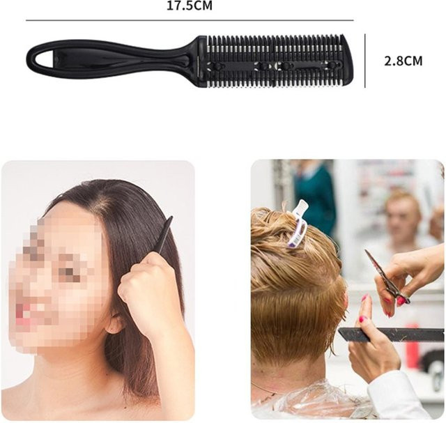KONNWEI Barbierschere-Set, 13-teilig, Edelstahl, Schwarz - Bild 1