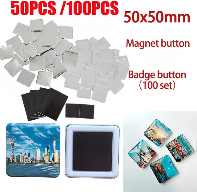 DIY Blank Pin Button und Kühlschrankmagnete zum Gestalten, Durchmesser: 50 mm - Bild 1