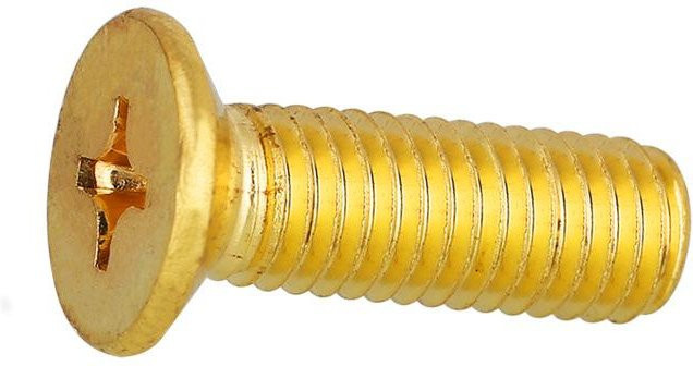 GearUp AutoMoto Messing Senkkopfschrauben mit Kreuzschlitz, Farbe: Gold, Durchmesser: 4 mm, Länge: 40 mm - Bild 1