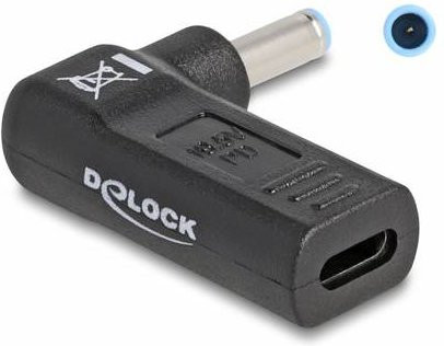 Delock USB 2.0 Adapter mit DC-Hohlstecker und USB-C Buchse, Schwarz, 60004 - Bild 1