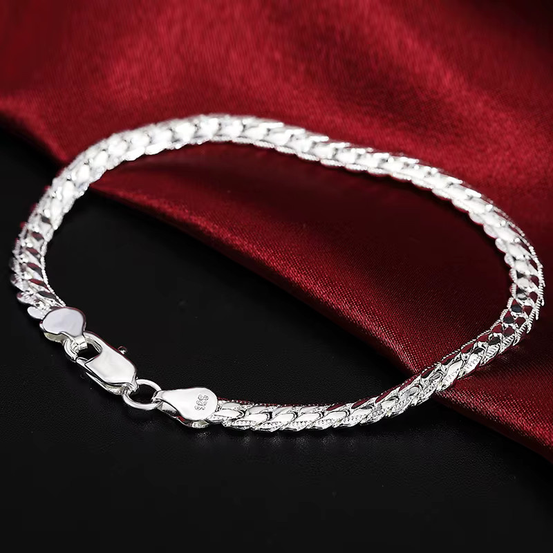 Halskette Armband 925 Silber, Unisex - Bild 1