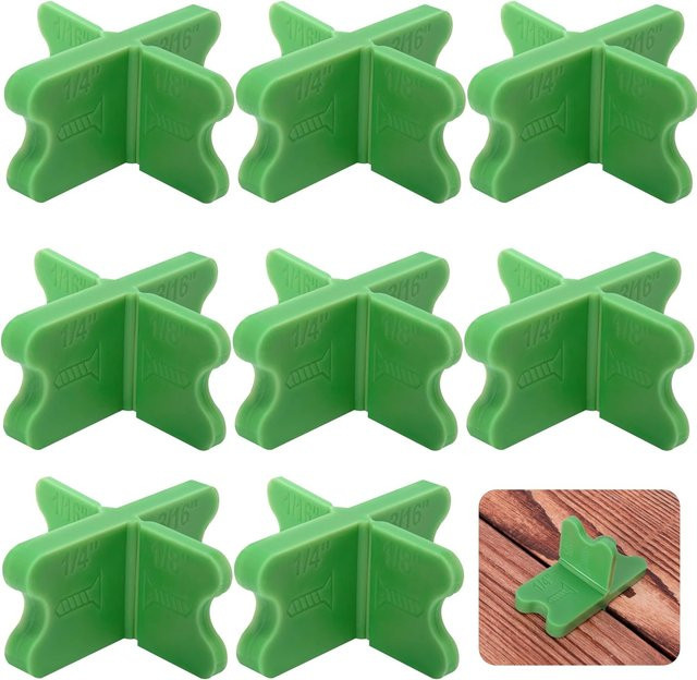 Toorise 4/8-teiliges ABS-Deckabstandshalter-Werkzeug Set mit 4 verschiedenen Dicken für druckbehandeltes Verbundwerkstoff, 1/16 Zoll, 1/8 Zoll, 3/16 Zoll, 1/4 Zoll - Bild 1
