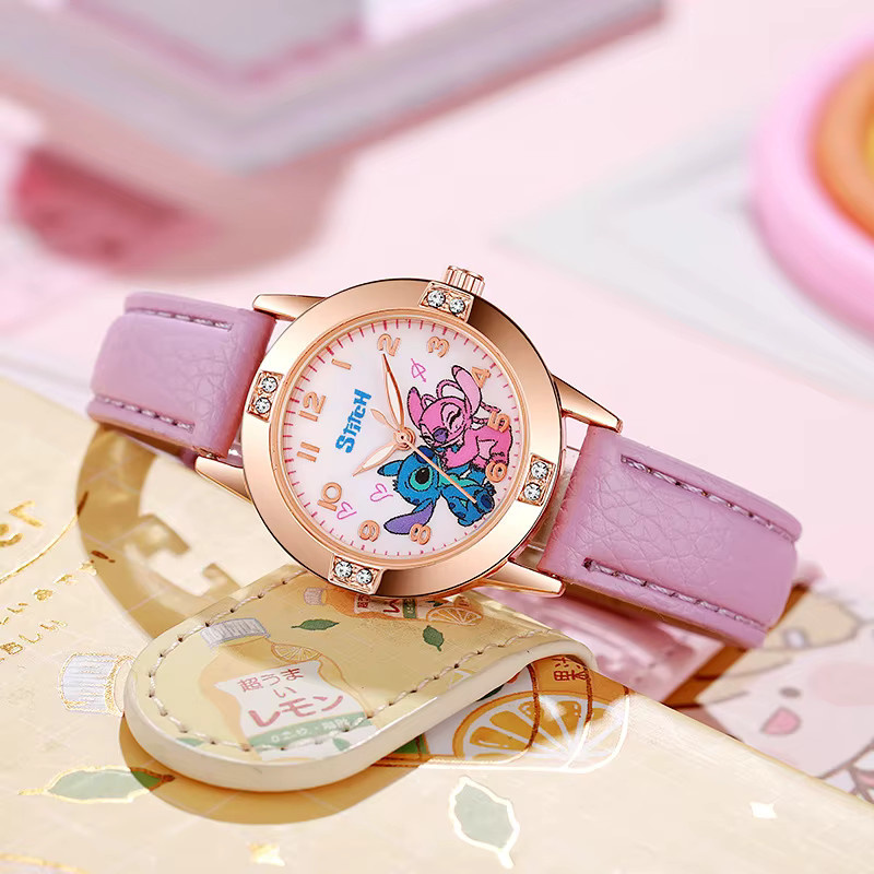 Disney Kinder Uhr, Analoguhr, Leder, Roségold, Zirkonia, Weiß - Bild 2