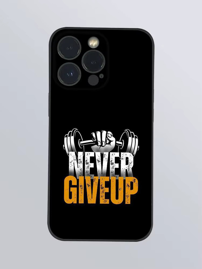 Never Give Up Softshell Handyhülle für iPhone 17 bis 11 Pro Max Plus Mini, Schwarz, Mattiert - Bild 6