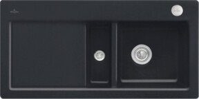 Villeroy & Boch Subway 60 Flat Küchenspüle aus Keramik, flächenbündig, Farbe: Pure Black - Bild 1