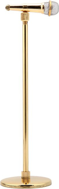 DIYelecs Mikrofon Modell aus vergoldetem Kupfer als dekoratives Musikinstrument-Ornament in Beige und Gold - Bild 1