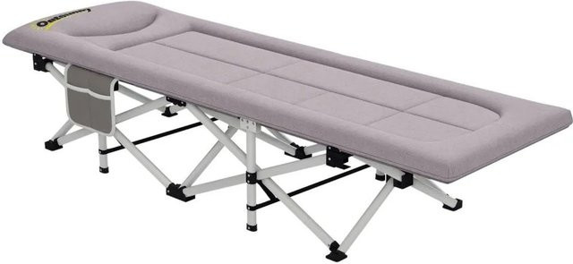 Outsunny Faltbares Feldbett aus Stahl und Oxford-Stoff in Grau, B/T/H: 185 x 65 x 37 cm - Bild 1