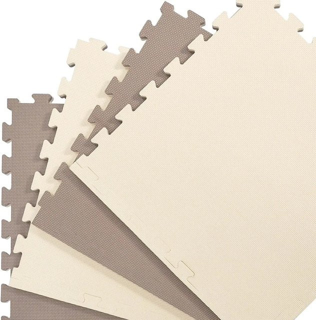 eyepower Kampfsportmatte mit Rand 4er Set Beige B/T/H: 63 x 63 x 2 cm - Bild 1