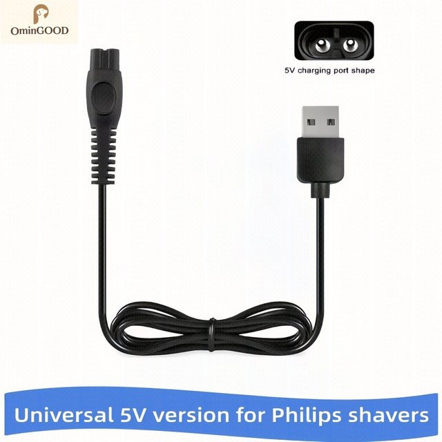 Philips Rasierer-Ladekabel in Schwarz passend für MG9520/50 MG7910/49 MG5910/49 PQ888 PQ889 S1112 S1118 QP2724/90 QP2834/70 S2313 X - Bild 1
