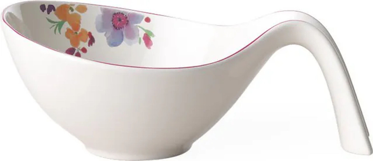Villeroy & Boch Schale MARIEFLEUR aus Porzellan in Weiß und Mehrfarbig mit floralem Design und Griff - Bild 1