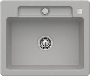 Villeroy & Boch Siluet 60 S Flat bündige Keramikspüle mit Ablagegarnitur und Excenterbetätigung in Fossil - Bild 1