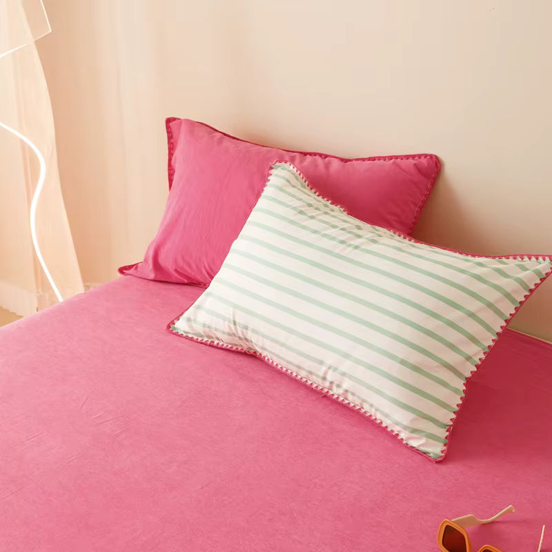 Tröster Bettwäsche-Set INS Mädchen gestreift aus weicher gewaschener Baumwolle, Farbe: Pink, B/H: 150 x 200 cm, 4-teilig - Bild 6