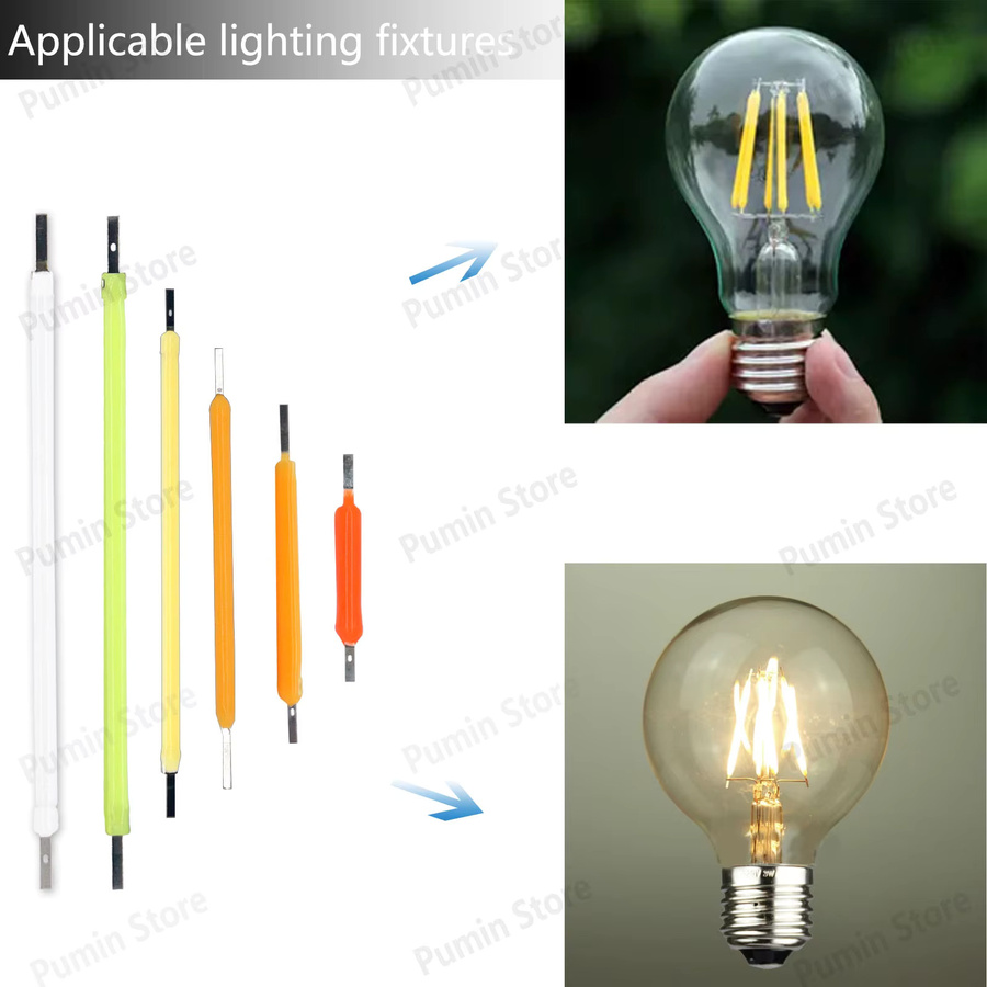 10 Stück LED-Filament Edison Diodenbeleuchtung DC3V in sechs Farben (Warmweiß 2200K, Rot, Grün, Blau) - Bild 4