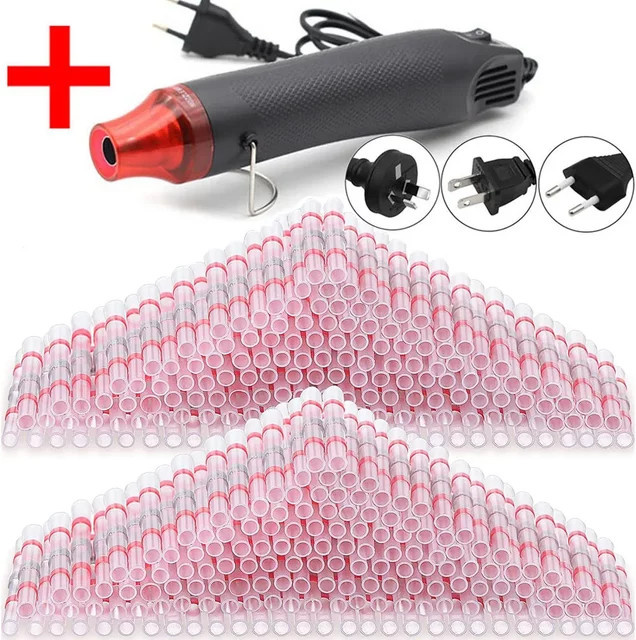 Wasserdichte Lötverbinder AWG 22-18 Rot mit Schrumpfschlauch für elektrische Drahtanschlüsse - Bild 1