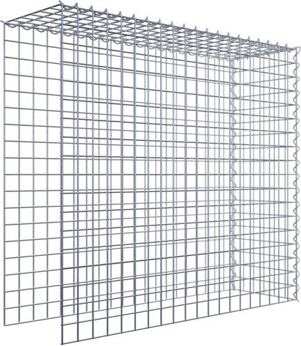 Gabiona Anbaukorb Typ 4 aus Stahl in Silbergrau, B/T/H: 90 x 100 x 30 cm, Maschenweite 5 x 5 cm - Bild 1
