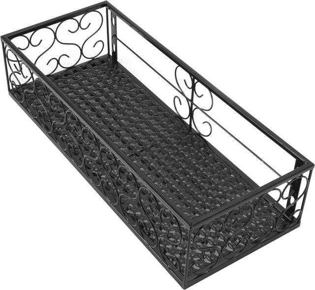Nensit Balkon Blumenständer aus Metall als hängender Blumentopfhalter für Geländer und Fensterbank, Farbe: Schwarz, geeignet für 6,5 cm Geländerbreite - Bild 1