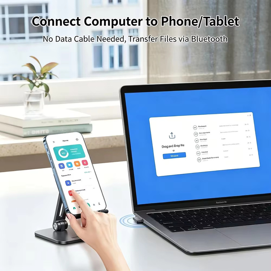KEBIDU Bluetooth 6.0 USB-Adapter als kabelloser Audio-Empfänger und Sender für PC, Lautsprecher, Maus und Tastatur - Bild 4