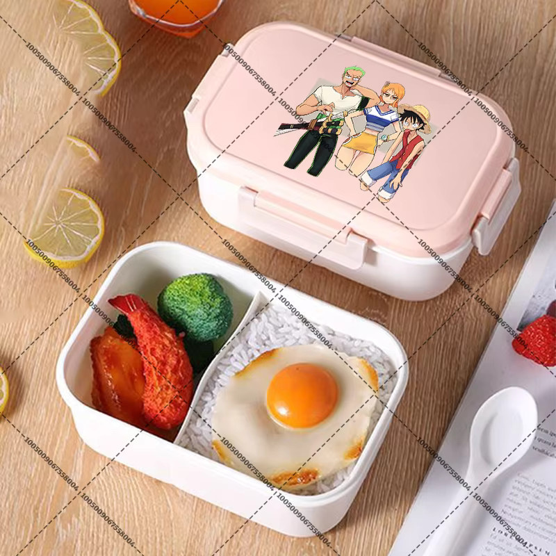 Bandai One Piece Multifunktionaler Lunchbehälter für die Mikrowelle, Tragbare Bento-Box für Obst und Lebensmittel, Mehrfarbig - Bild 2