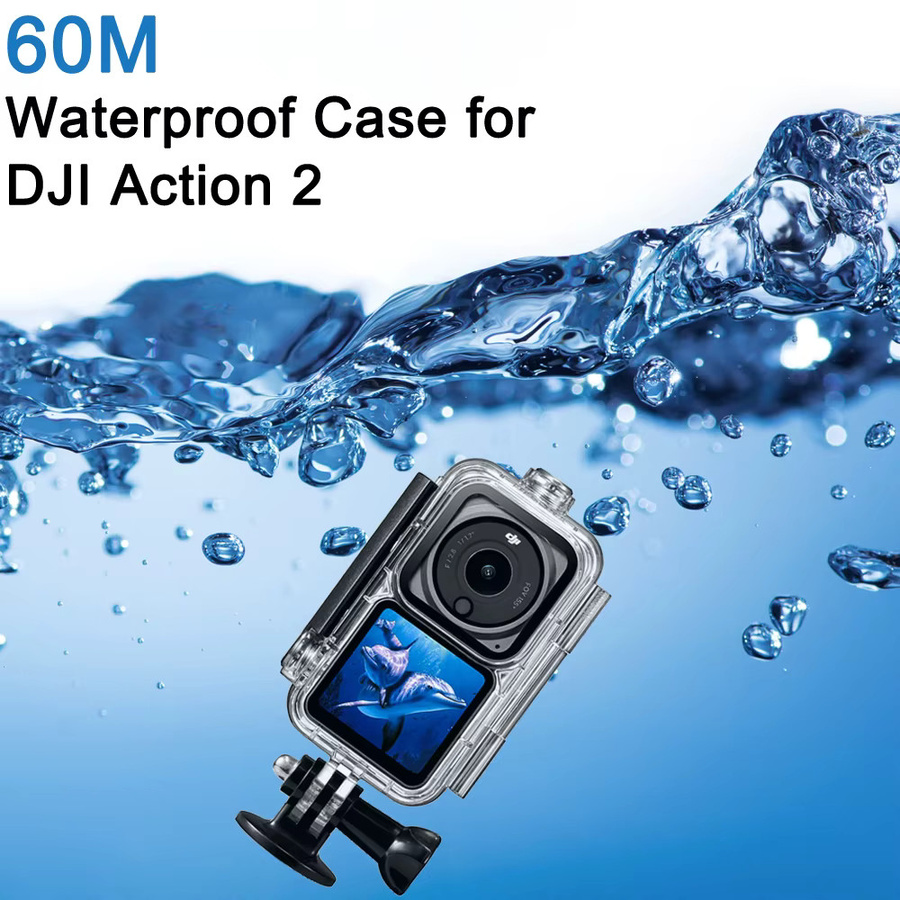 DJI Wasserdichtes Gehäuse für DJI Action 2 und DJI Osmo Action 2, transparente Unterwasser-Schutzhülle und Tauchabdeckung - Bild 2