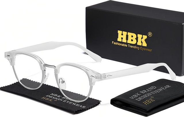 Freedom Outdoors Korrektionsbrille, Halbrand, Rund, Kunststoff, Weiß, Unisex, Blaulichtfilter - Bild 1