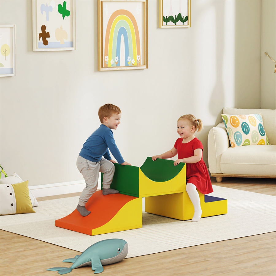 AIYAPLAY Schaumstoff Bausteine 3-teiliges Set Gelb Kunstleder - Bild 2