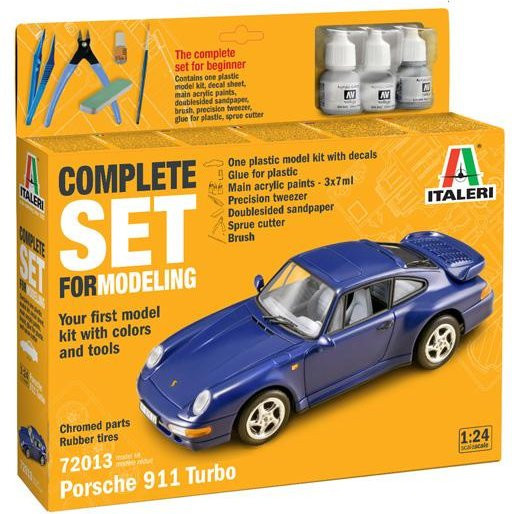 Italeri Porsche 911 Turbo, Modell-Set, 1:24, Kunststoff, Blau - Bild 1