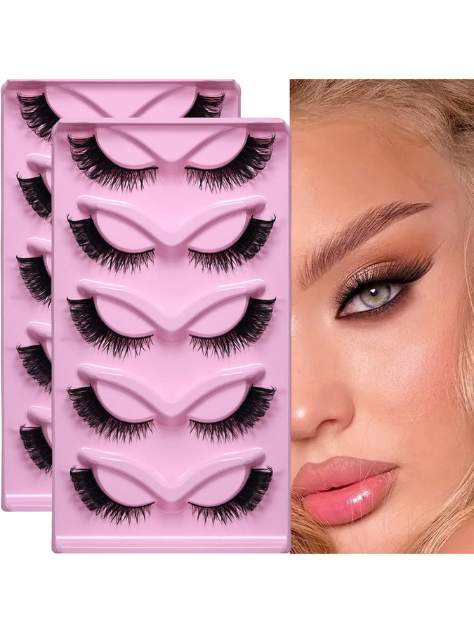 JIEFUXIN Katzenaugenwimpern Wispy Fake Lashes, 10 Paar - Bild 6