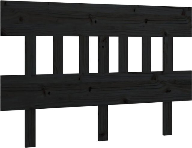 vidaXL Kopfteil aus Massivholz Kiefer in Schwarz, B: 183,5 cm, T: 3 cm, H: 81 cm - Bild 1