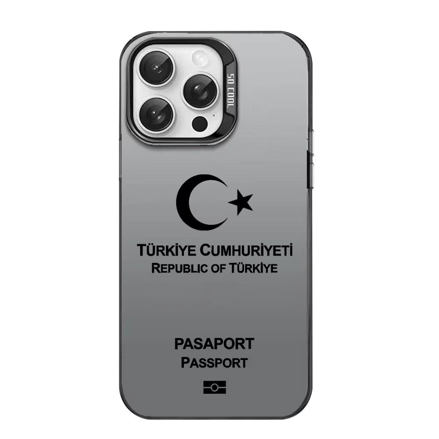 Handyhülle im Türkei Passport Design für iPhone 17 16 15 14 13 12 11 Pro Max Air, bunte matte Laser Aurora Optik, stoßfeste Schutzhülle in Multicolor und Schwarz - Bild 4