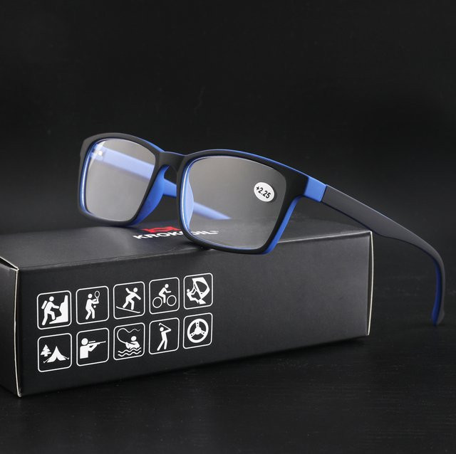 Lesebrille Unisex, Vollrand, rechteckig, Kunststoff, schwarz, Krokodil - Bild 1