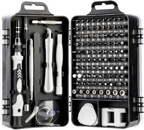 Joy-it WE-0001 Universal Werkzeugset mit 115 Teilen in Schwarz für Elektriker, Heimwerker und Modellbau im Koffer - Bild 1