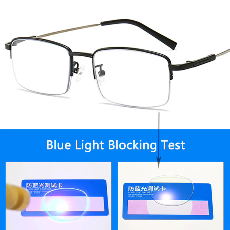ISENGHUO Lesebrille, Halbrand, Titanium, rectangular, Unisex - Bild 2