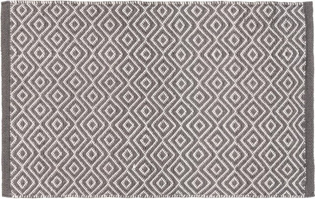 Wenko Badematte Turpan im Boho-Stil aus recyceltem PET, Grau-Weiß-Anthrazit, B: 80 cm, T: 50 cm - Bild 1